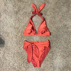 Burnt orange high waisted bikini
